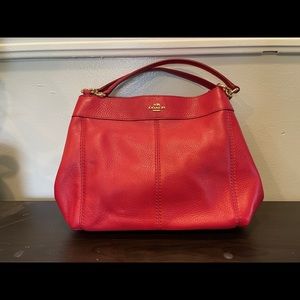 Coach Handbag: Red Leather